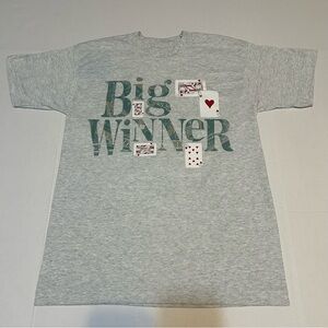 Vintage Single Stitch Fruit Of The Loom Big Winner Poker Shirt